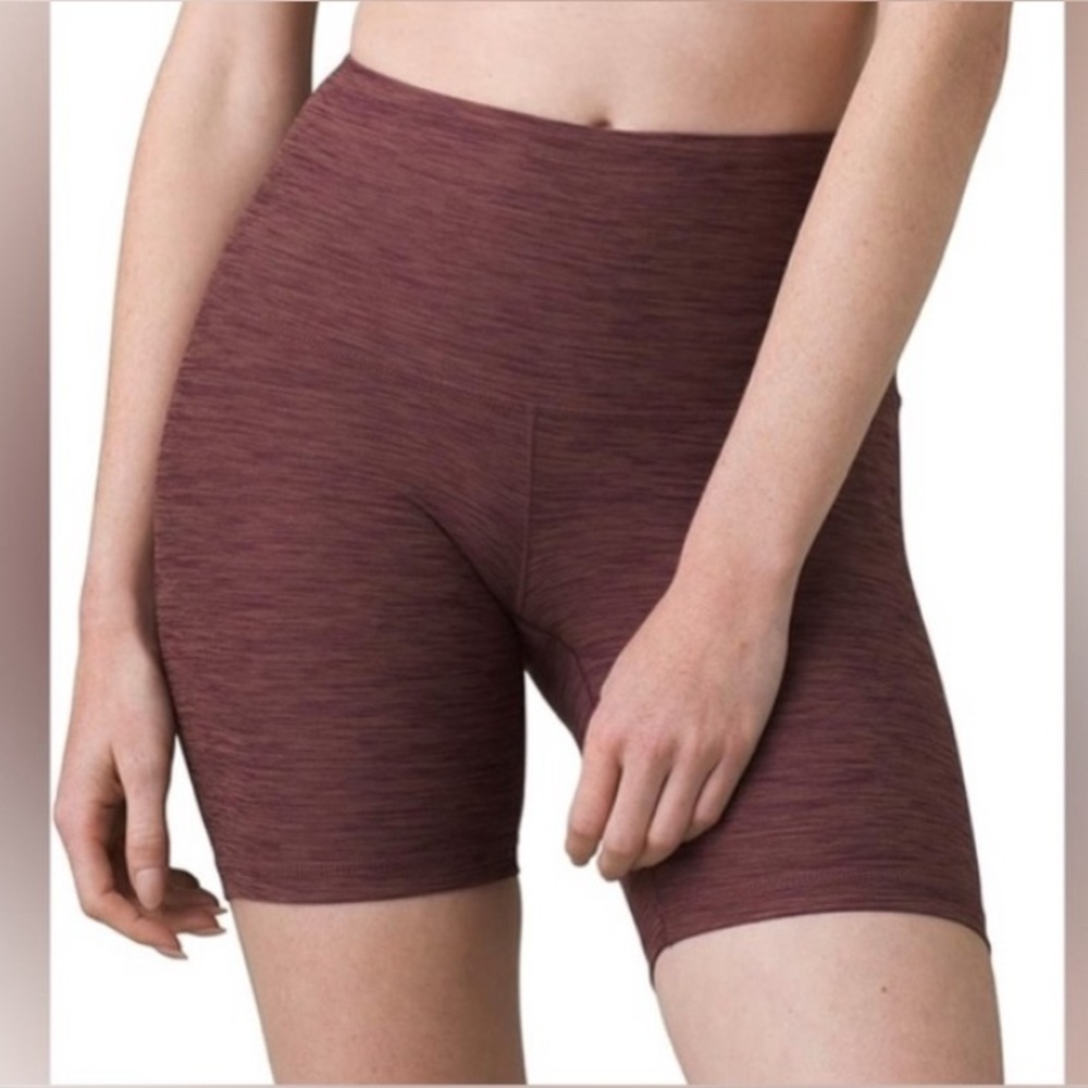 NWT - PrAna Kimble High Rise Biker Shorts Kimble Short in Flannel Heather Large
